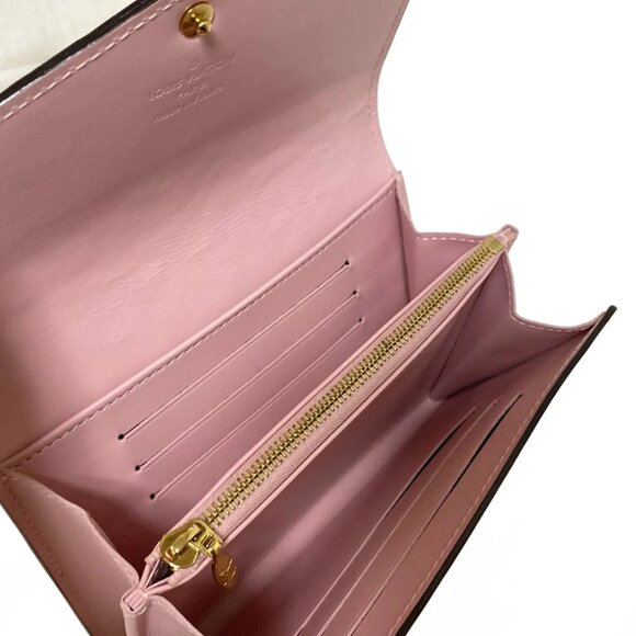 Auth LOUIS VUITTON Portofoil Sala Compact M90926 Rose Ballerine Monogram Vernis - Picture 3 of 9